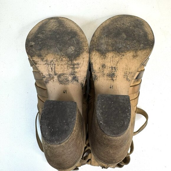 Free People Hybrid Heel Booties Women’s Size 10 EU 41 Tan Leather Ankle Boots - Picture 10 of 11